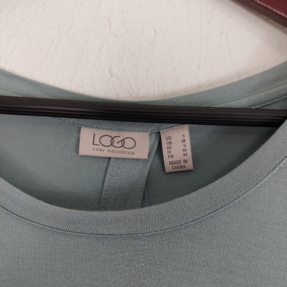 Logo by Lori Goldstein Long Sleeve Tunic Size S Scoop Neck Lace Trim Split Back. - Picture 4 of 9